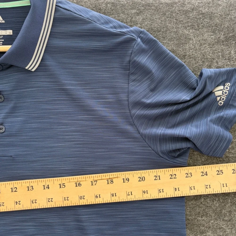 Adidas Golf Mens Navy Blue Large Space Dye Performance Polo Shirt Striped Collar